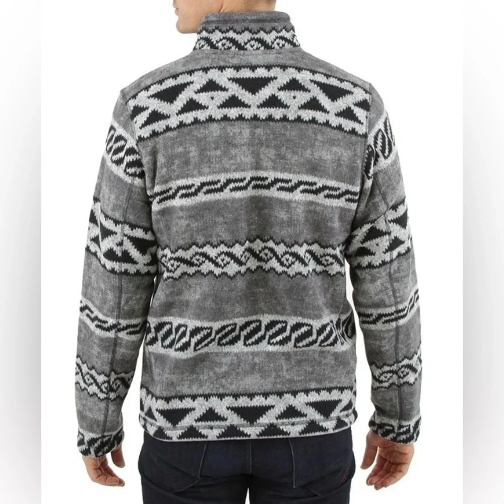 The North Face Gordon Lyons 1/4 Zip Gray Aztec Pullover Men’s Size Small Outdoor